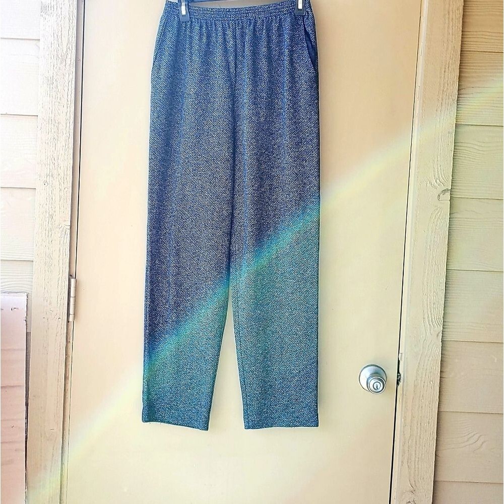 Vintage Alfred Dunner Black White Stretchy Trousers Pants